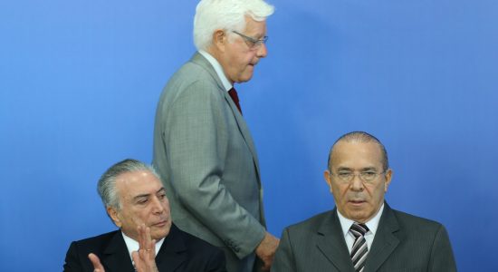 Presidente Michel Temer, ministro Moreira Franco e o  ministro Eliseu Padilha