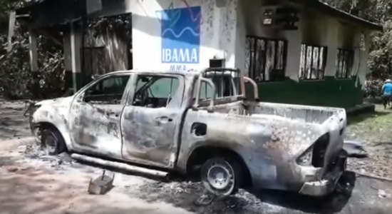 Incêndio criminoso destruiu a sede do Ibama e do ICMBio, na cidade de Humaitá, no Sul do Amazonas