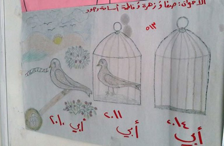 Desenhos feitos por crianças sírias