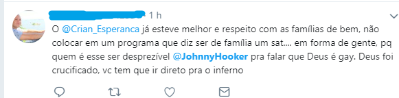 População critica Johnny Hooker no Criança Esperança