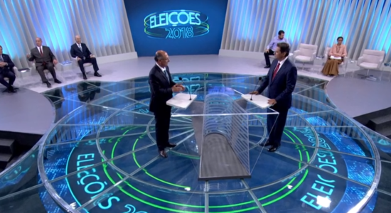 Candidatos no debate da Rede Globo em 2018
