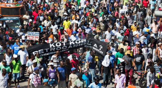 Protestos realizados neste domingo, no Haiti