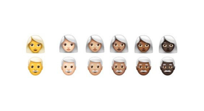 Alguns dos novos emojis da Apple