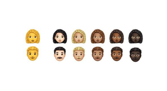 Alguns dos novos emojis da Apple