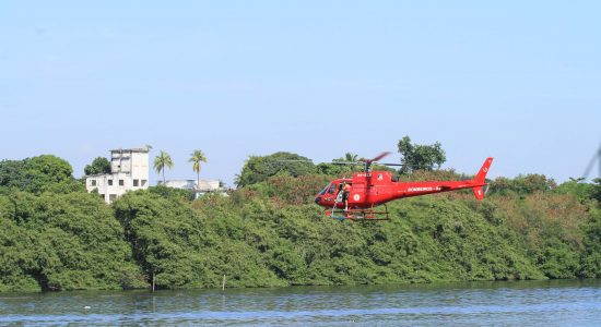 Helicóptero dos Bombeiros buscou sobreviventes