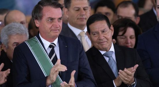 Presidente Jair Bolsonaro e o vice-presidente, Hamilton Mourão