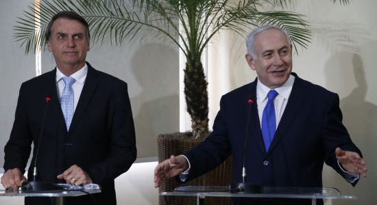 Presidente Jair Bolsonaro e o primeiro-ministro de Israel, Benjamin Netanyahu