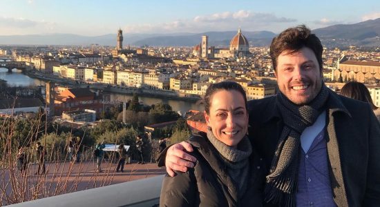 Rosangela encontrou Danilo Gentili na Itália