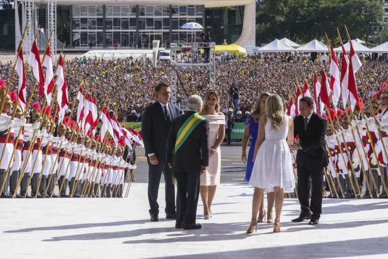 Michel Temer recebe o presidente Jair Bolsonaro no Palácio do Planalto, para cerimônia de transmissão da Faixa Presidencial