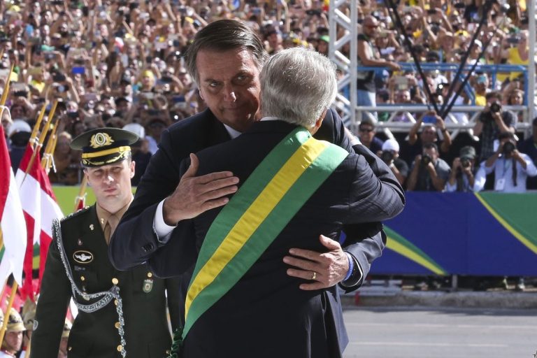 Michel Temer recebe o presidente Jair Bolsonaro no Palácio do Planalto, para cerimônia de transmissão da Faixa Presidencial
