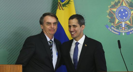 Presidente Jair Bolsonaro e o autoproclamado presidente da Venezuela, Juan Guaidó