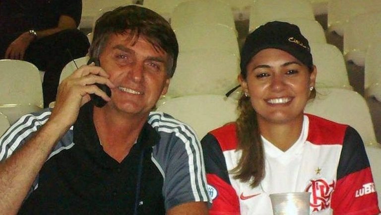 Jair e Michelle Bolsonaro em jogo do Flamengo
