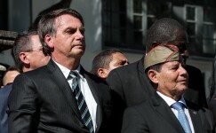 Presidente Jair Bolsonaro e o vice Hamilton Mourão