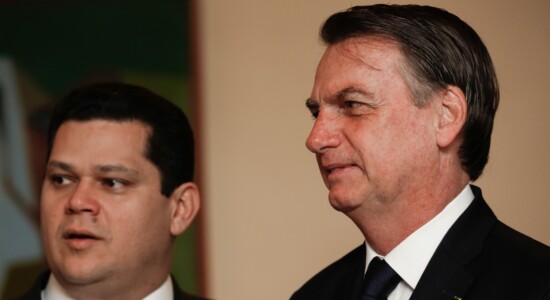 Presidente do Senado, Davi Alcolumbre, e presidente Jair Bolsonaro