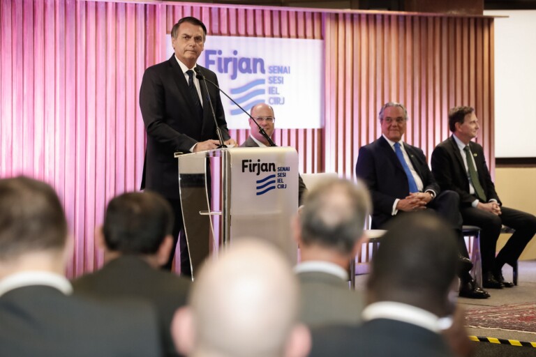 Presidente Jair Bolsonaro em evento na Firjan