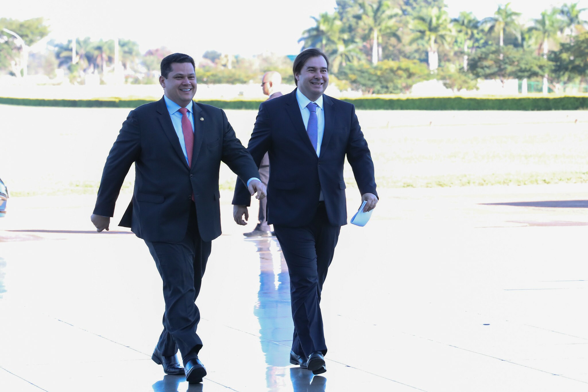 Presidente do Senado, Davi Alcolumbre, e presidente da Câmara, Rodrigo Maia