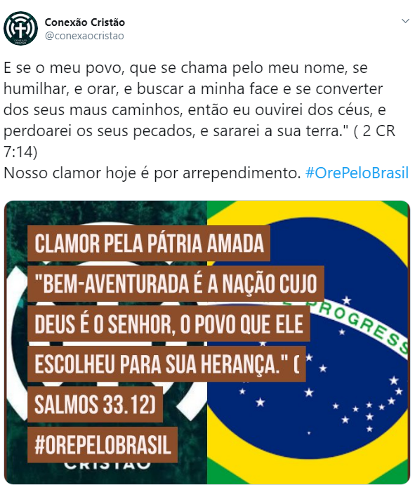 Internautas sobem a tag #OrePeloBrasil em prol de Bolsonaro e da nação