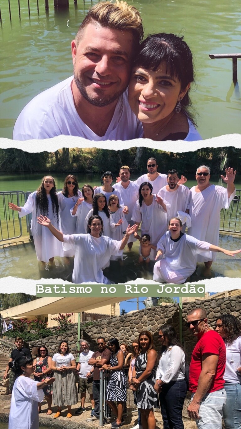 Fernanda Brum e Emerson Pinheiro batizaram a filha Laura em Israel