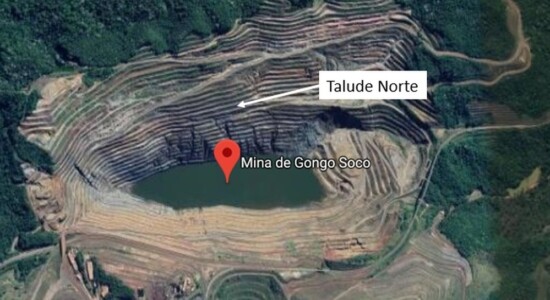 Talude norte da Mina Gongo Soco, em Barão de Cocais, em Minas Gerais