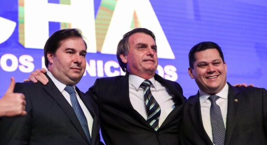 Rodrigo Maia, Jair Bolsonaro e Davi Alcolumbre