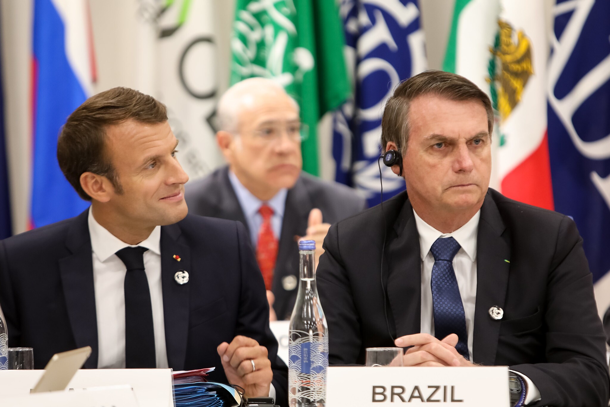 Macron ao lado de Bolsonaro no G20