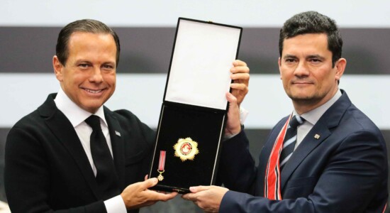 Governador João Doria durante entrega de prêmio a Sergio Moro
