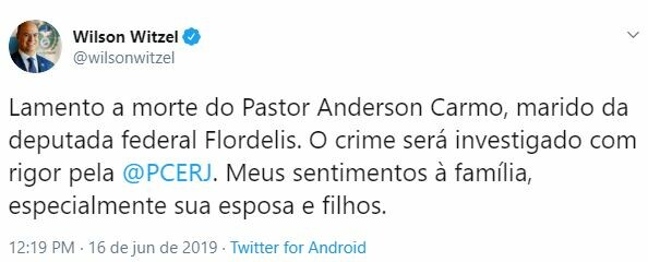 Políticos lamentam a morte do pastor Anderson do Carmo
