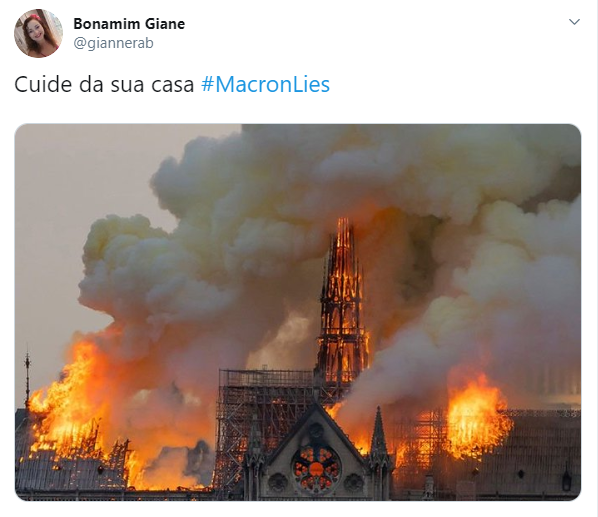 Brasileiros rebateram declarações do presidente Francês, Emmanuel Macron
