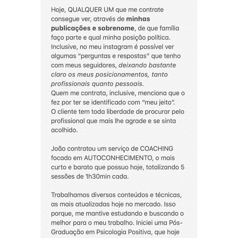 Heloísa Bolsonaro fez um longo texto no Instagram