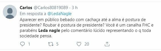 Leda Nagle rebateu declaração de FHC sobre Bolsonaro