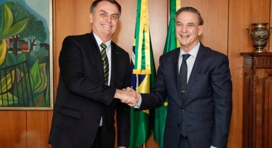 Presidente Jair Bolsonaro e o senador Miguel Ángel Pichetto