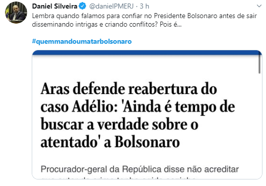 Internet volta a perguntar quem mandou matar Bolsonaro