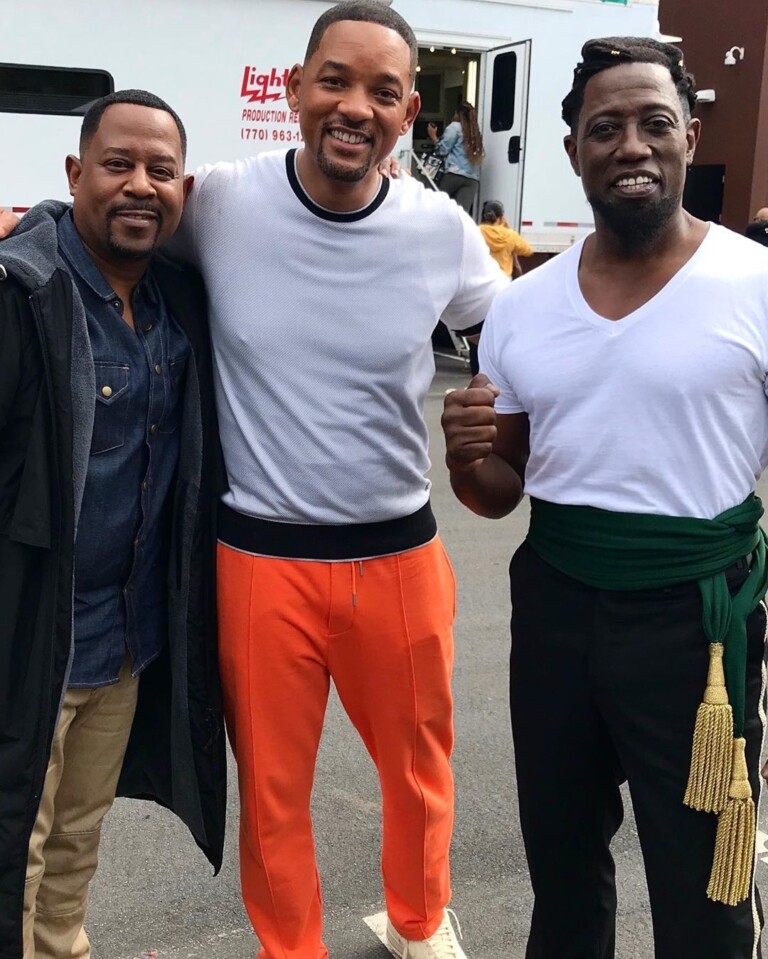 Will Smith, Martin Lawrence, Wesley Snipes e Eddie Murphy posam para foto