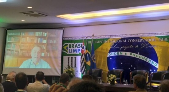 Jair Bolsonaro em live para simpósio conservador