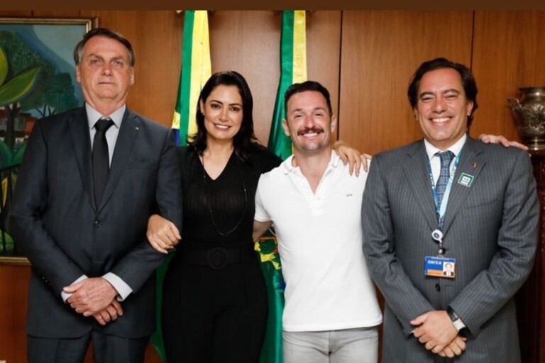 Jair Bolsonaro, Michelle Bolsonaro, Diego Hypolito e Pedro Guimarães
