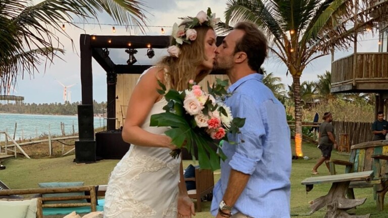 Roger Flores se casou com Betina Schmidt, no Ceará