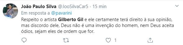 Internautas criticaram fala de Gilberto Gil