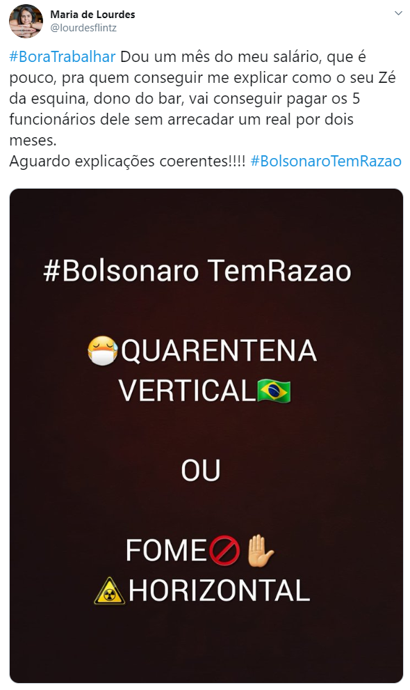 Usuários de redes sociais dão apoio ao presidente Jair Bolsonaro