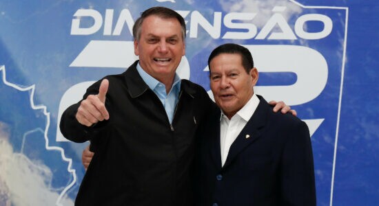 Presidente Jair Bolsonaro e  o vice, Hamilton Mourão