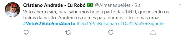 Redes sociais se mobilizaram em apoio a Bolsonaro