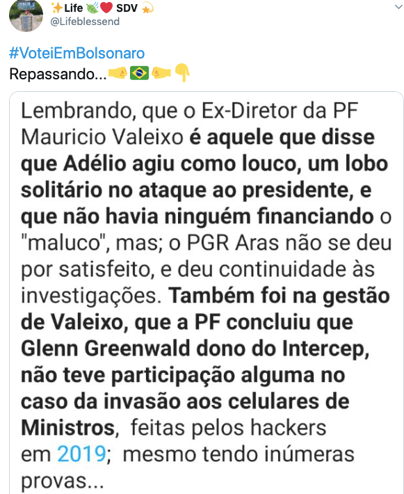 Internautas demonstraram apoio ao presidente Jair Bolsonaro após demissão de Sergio Moro