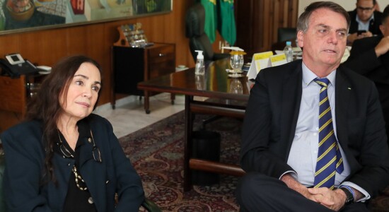 Presidente Jair Bolsonaro e Regina Duarte