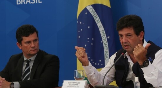 Ex-ministros Sergio Moro e Luiz Henrique Mandetta