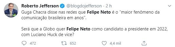 Internautas rebaterem declarações de Felipe Neto