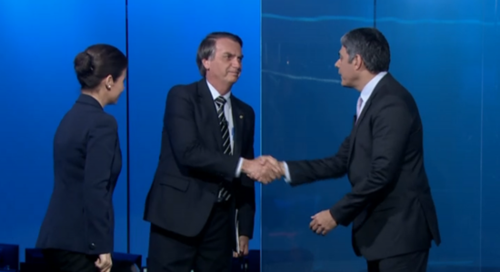 Presidente Jair Bolsonaro durante entrevista à Globo em 2018