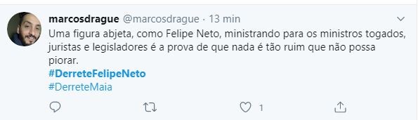 Rodrigo Maia e Felipe Neto viraram assunto no Twitter