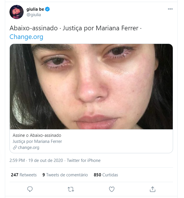 Caso de blogueira que denunciou crime sexual voltou aos destaques do Twitter