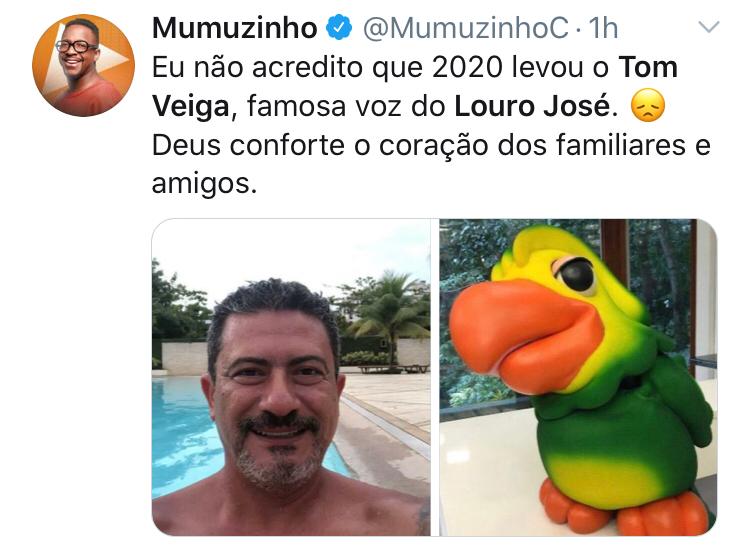 Famosos lamentam morte de Tom Veiga, intérprete de Louro José