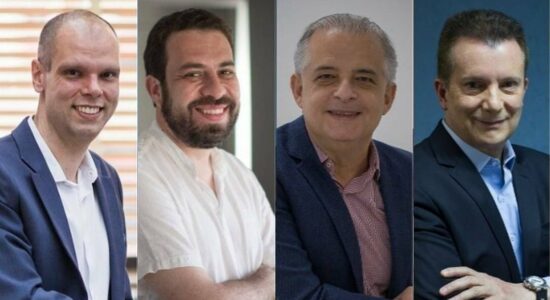Bruno Covas (PSDB), Guilherme Boulos (PSOL), Márcio França (PSB) e Celso Russomanno (Republicanos)