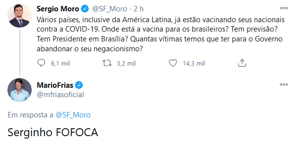 Ressentido? Moro ataca Bolsonaro por questão da vacina